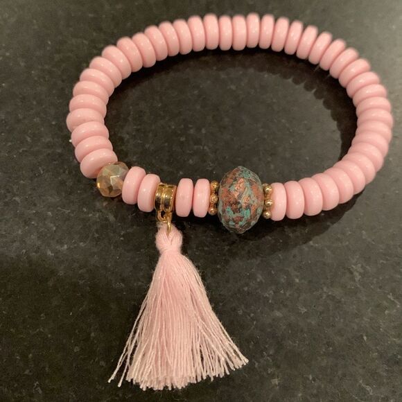 Set of 4 Hamsa Bohemian Bracelet Stack Tassel Beads Evil Eye Men’s Unisex Gift - Picture 5 of 11